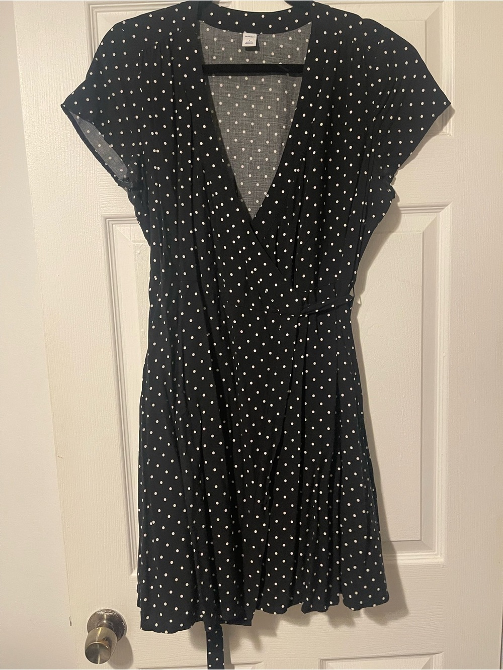 Old Navy Black Dress with White Polka Dots
